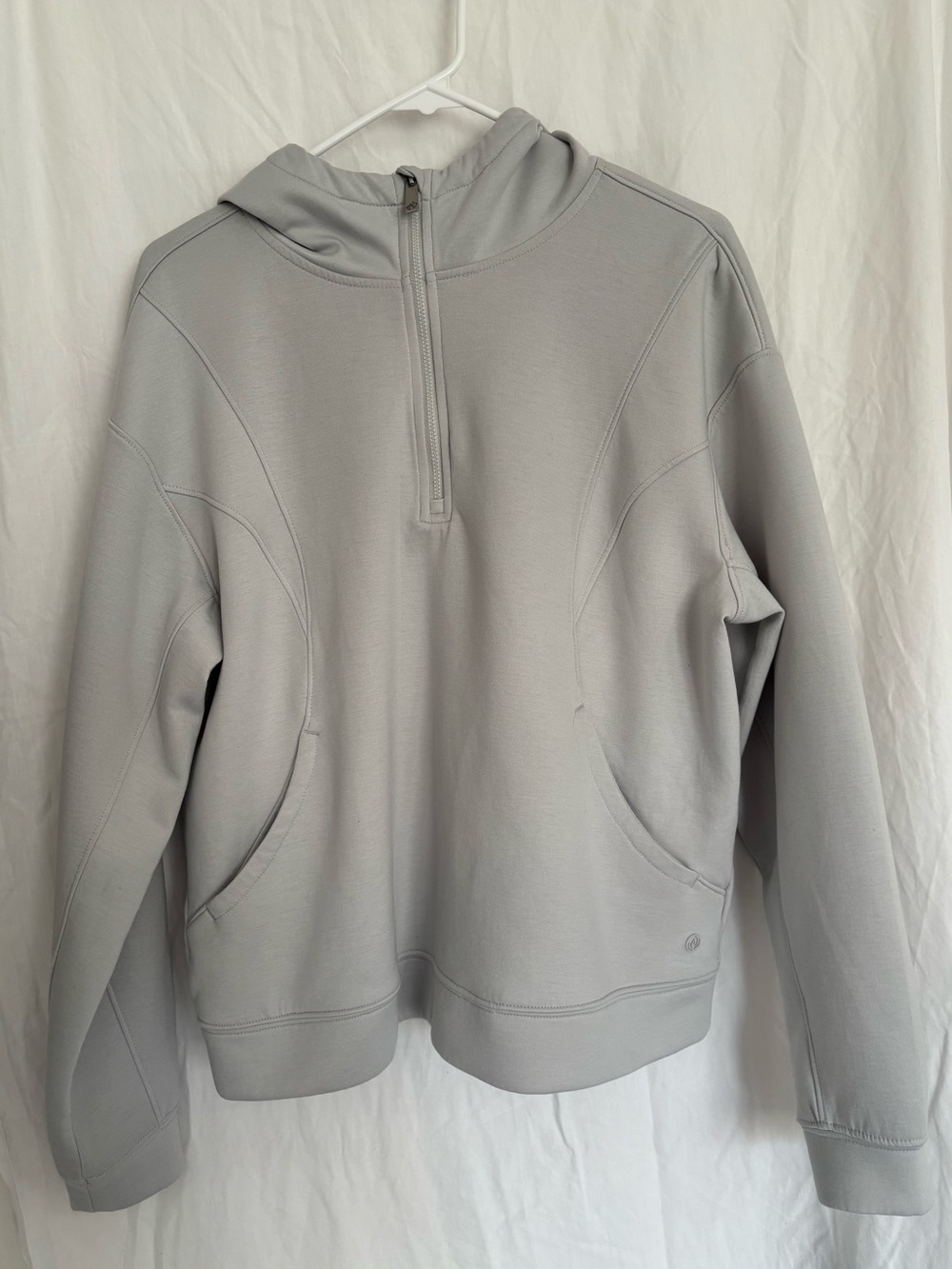 Apana Light Gray Quarter-Zip Hoodie